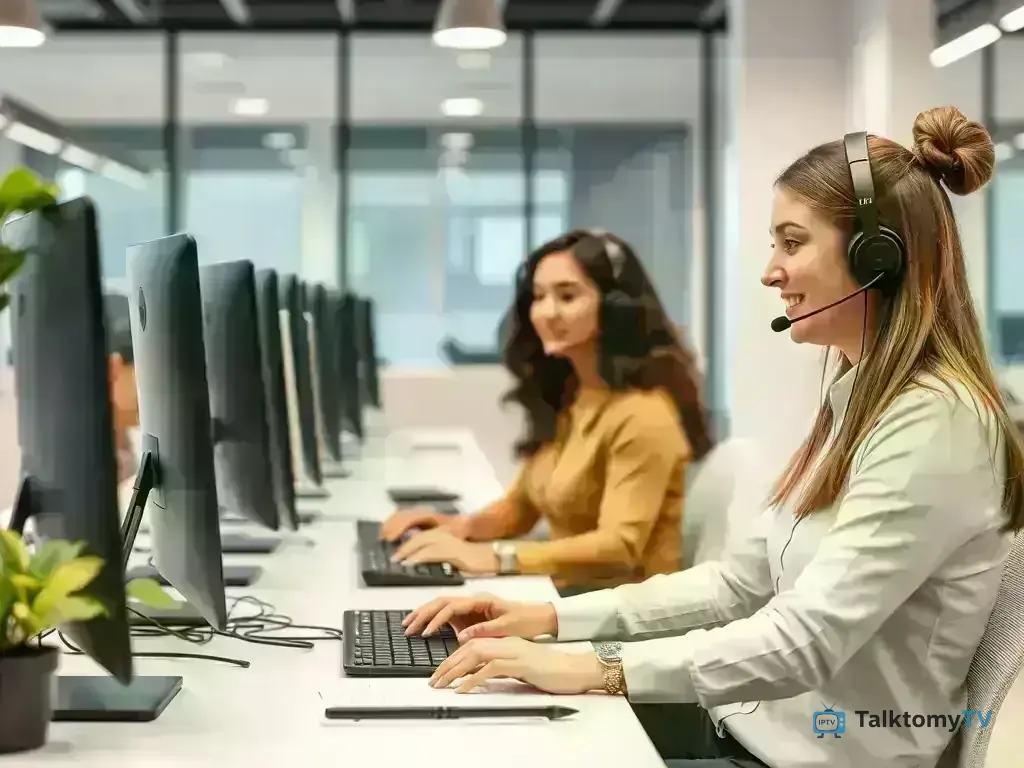 Professional customer support team assisting users