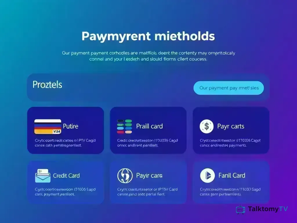 Overview of available payment methods for TalktomyTV IPTV