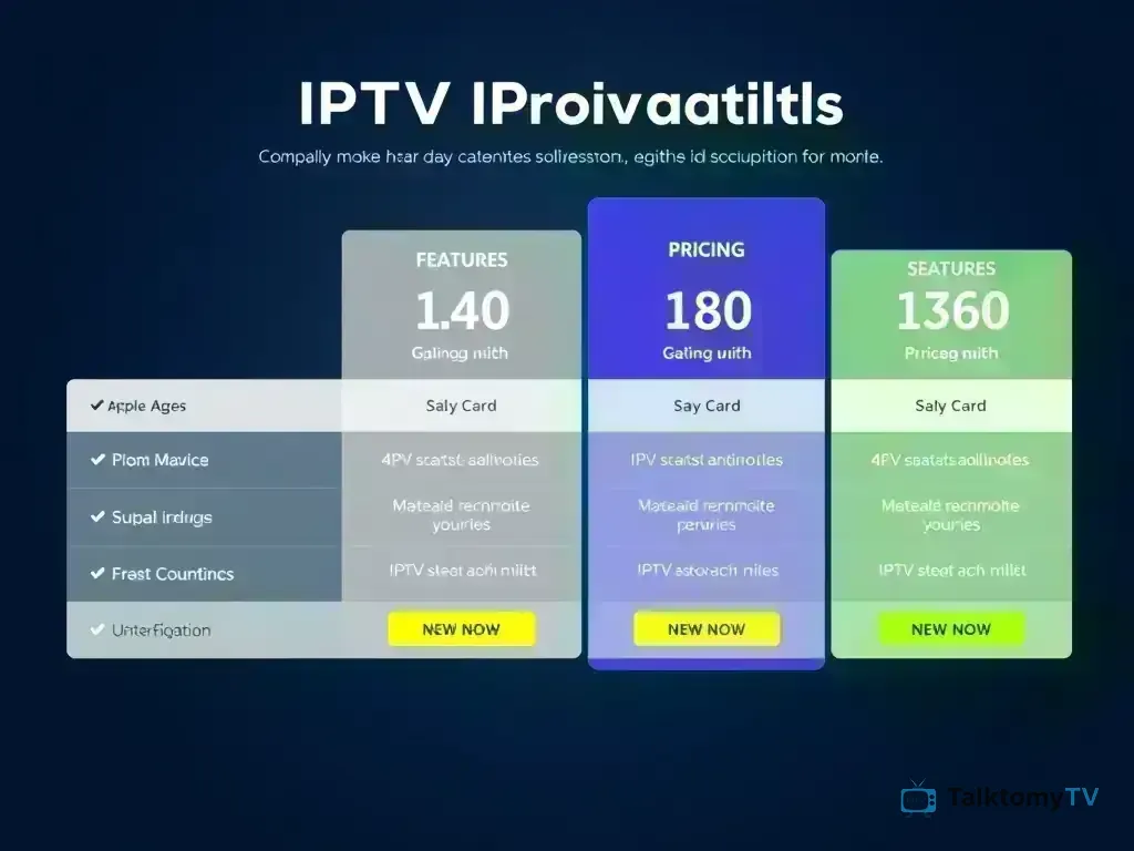 Visual comparison of TalktomyTV IPTV pricing tiers